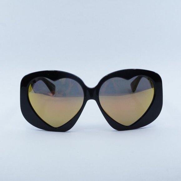 Moschino MOS152/S 0807 CU Sunglasses Black Geometric Frame, Yellow Lenses - Picture 2 of 10